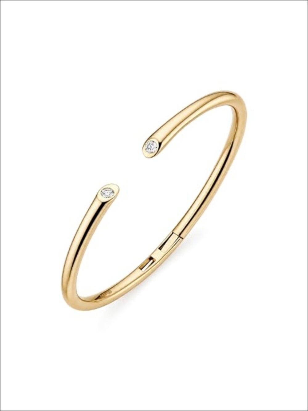 14k Gold Filled Open Cuff Bangle Bracelet Cubic Zirconia Women Stacking